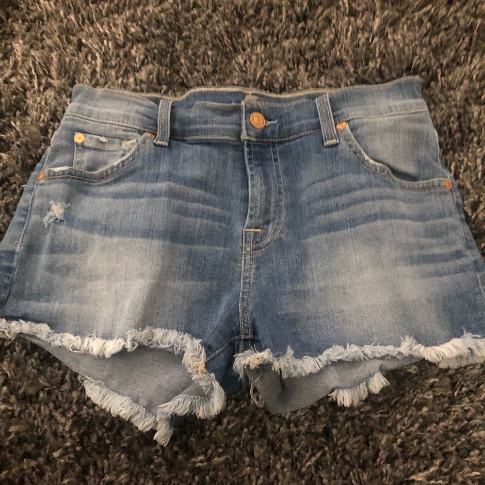 7 for all mankind denim cutoff shorts